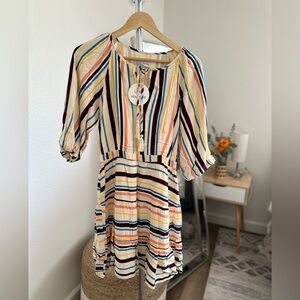 Lost + wander mini striped dress NWT